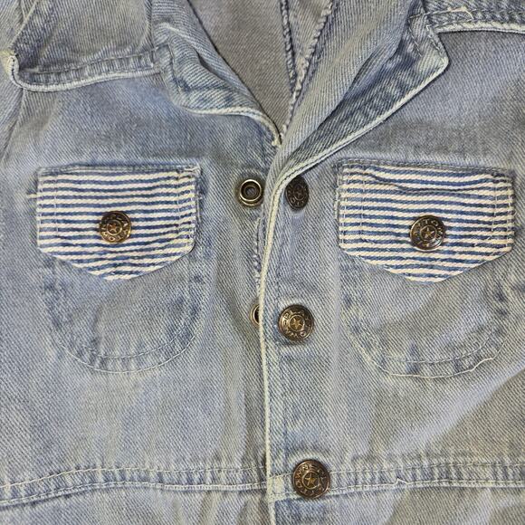 Vintage Playtown Denim Jumpsuit Long Sleeve 1980s Unisex Size 3T Jean Blue - Picture 4 of 16